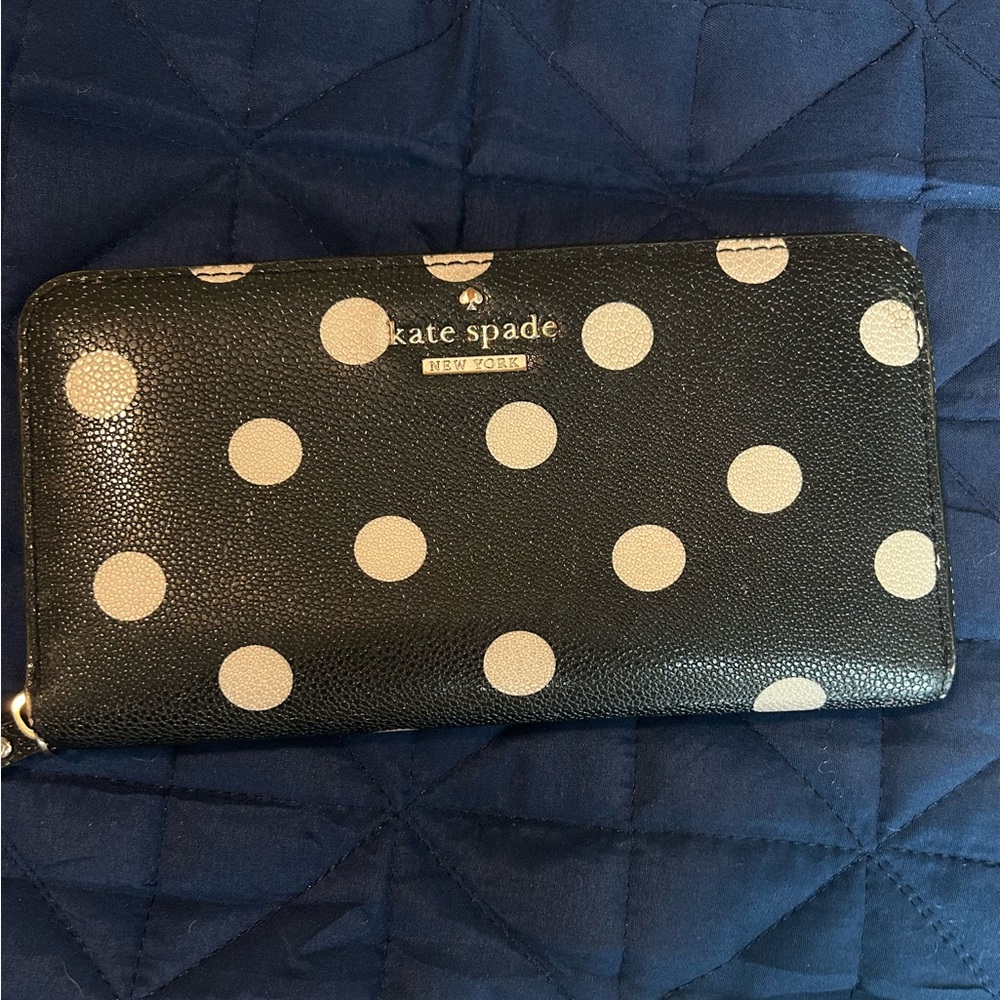 Kate Spade Black and Cream Polka Dot Wallet